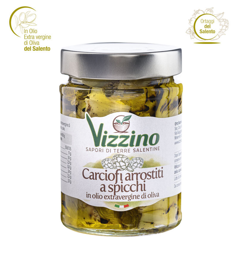 Carciofi arrostiti a spicchi sott'olio Vizzino Salento