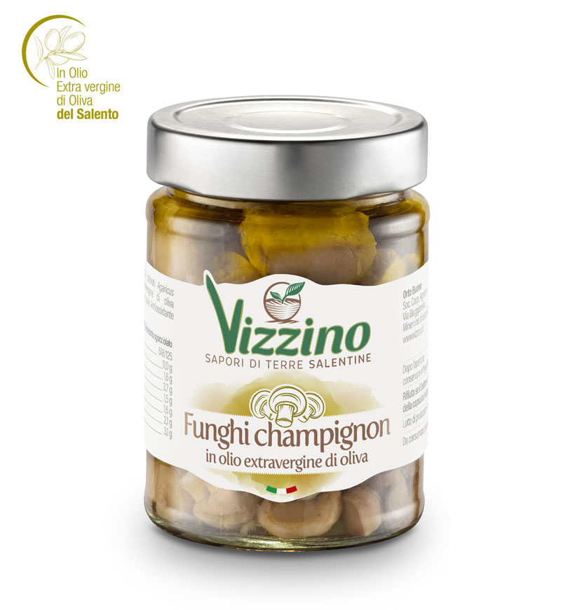Funghi champignon in olio extravergine di oliva Salento