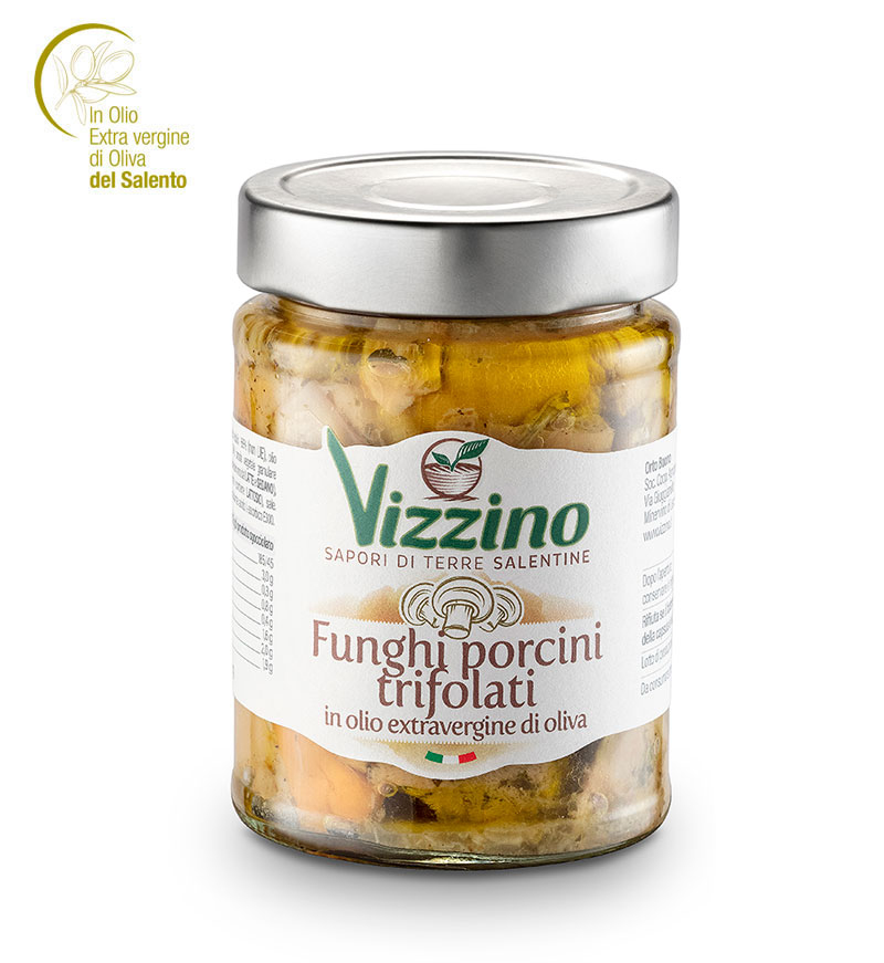 Funghi porcini trifolati in olio extravergine di oliva Vizzino Salento