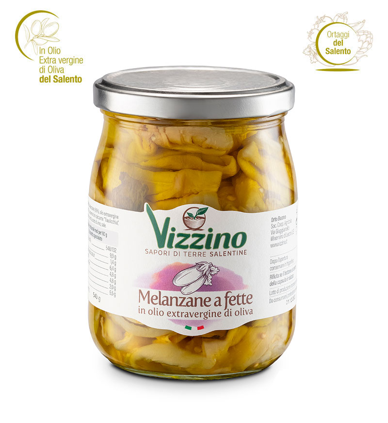 Melanzane a fette in olio extravergine di oliva Vizzino Salento