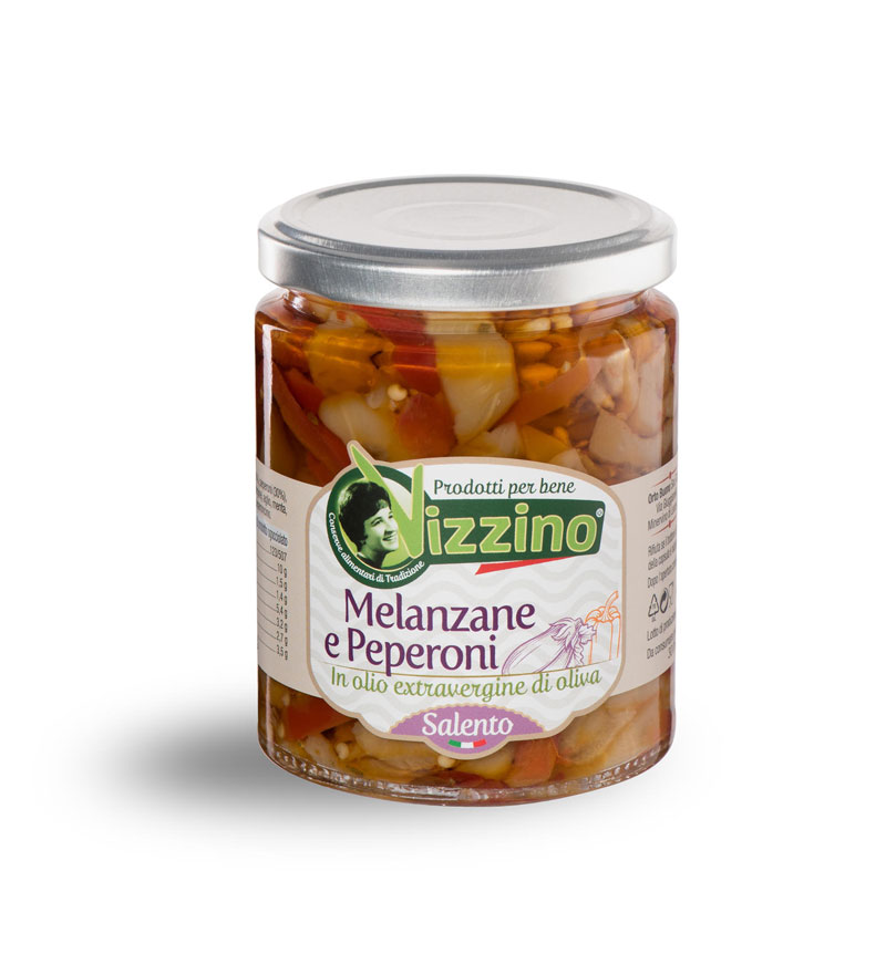 Melanzane e peperoni in olio extravergine di oliva