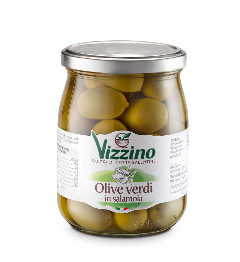 Olive verdi in salamoia Vizzino Salento