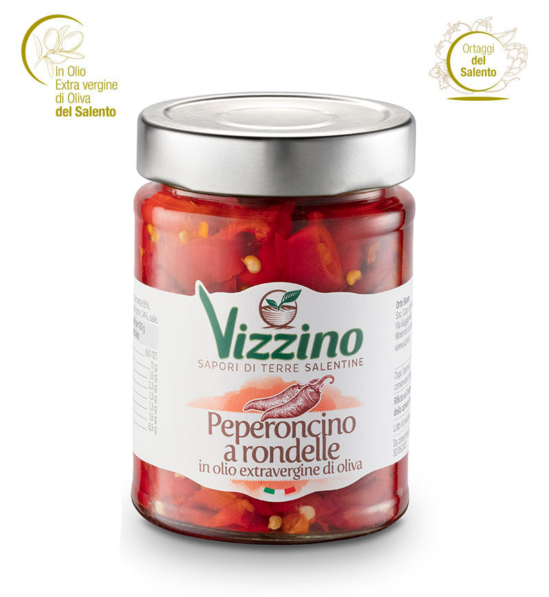 Peperoncino a rondelle in olio extravergine di oliva Salento