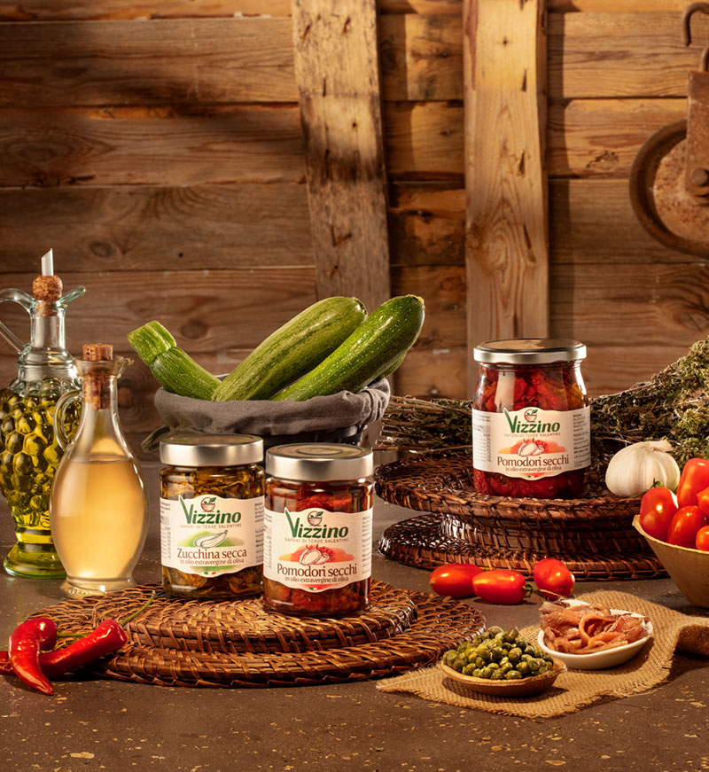 Pomodori e zucchine secchi sott'olio Vizzino Salento